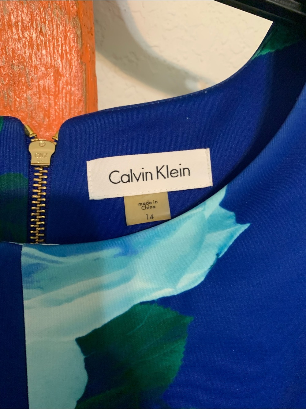 Calvin Klein Blue Floral Sleeveless A-Line Dress - Picture 5 of 9